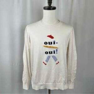 French Paris Sweater Oui Oui Desgin LOFT SZ M  Parisian Chic Emily in Paris NWT